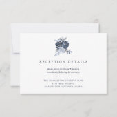 Invitation Bouquet Bleu | Réception de Mariage Florale Aquare (Devant)