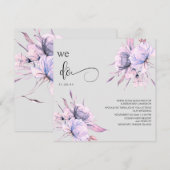 Invitation *~* Bouquet Blush Rose Floral AR15 QR RSVP MARIAGE (Devant / Derrière)