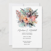 Invitation Bouquet bohème Floral Aquarelle (Devant)