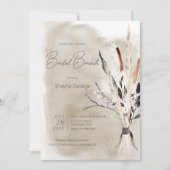 Invitation Bouquet Bohème Rustique Mariage Brunch Moderne (Devant)