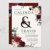 Invitation Bouquet Bourgogne | Ligne d'exposant en gras (Devant / Derrière)