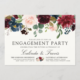 Invitation Bouquet Bourgogne Partie d'engagement