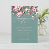 Invitation Bouquet Chic Peony Dans La Partie Engagement Aquar (Debout devant)