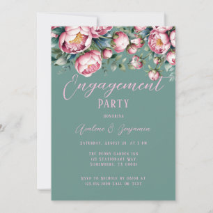 Invitation Bouquet Chic Peony Dans La Partie Engagement Aquar