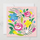 Invitation Bouquet coloré. (Devant)