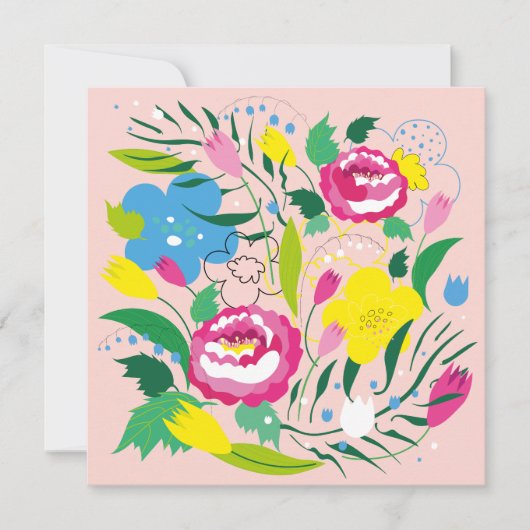 Invitation Bouquet coloré. (Devant)