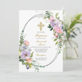 Invitation bouquet coloré Baptême (Debout devant)