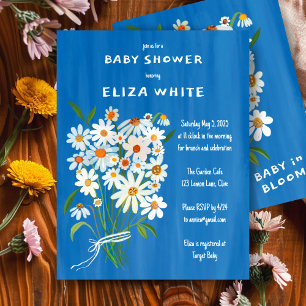 Invitation Bouquet Cute Daisy Baby shower personnalisé peint
