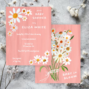Invitation Bouquet Cute Daisy Baby shower personnalisé peint 