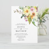 Invitation Bouquet Daffodique Printemps Aquarelle Mariage Flo (Debout devant)