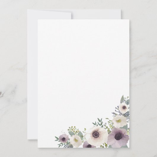 Invitation Bouquet d'anémone personnalisé (Dos)