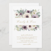 Invitation Bouquet d'anémone personnalisé (Devant / Derrière)