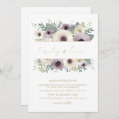 Invitation Bouquet d'anémone personnalisé (Devant / Derrière)