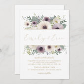 Invitation Bouquet d'anémone personnalisé (Devant / Derrière)