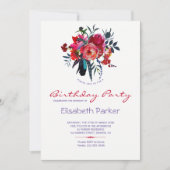 Invitation Bouquet d'anniversaire floral chic (Devant)