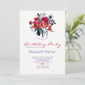 Invitation Bouquet d'anniversaire floral chic (Debout devant)