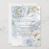 Invitation Bouquet d'aquarelle bleu pâle (Devant)