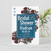 Invitation Bouquet d'aquarelle Botanique Fête des mariées ble (Debout devant)