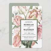 Invitation Bouquet d'aquarelle de la Tulipe de pri (Devant / Derrière)