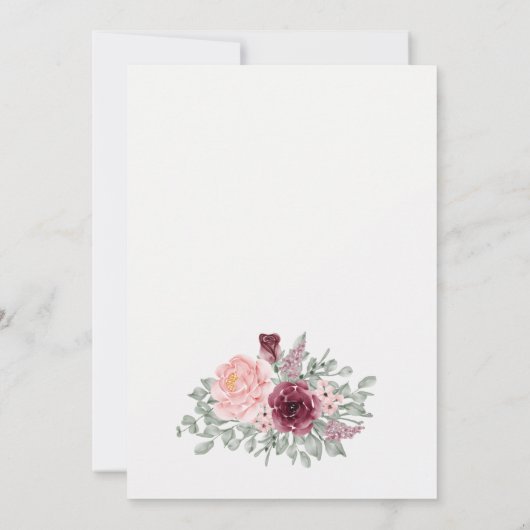 Invitation Bouquet d'aquarelle fleurs (Dos)