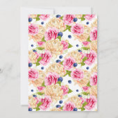 Invitation Bouquet d'aquarelle Fleurs Brunch nuptial (Dos)