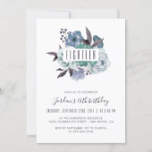 Invitation Bouquet d'aquarelle florale 18ème anniversaire Inv (Devant)