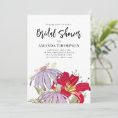 Invitation Bouquet d'aquarelle florale Fête des mariées QR Co (Debout devant)