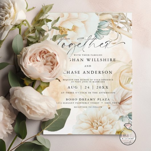 Invitation Bouquet d'aquarelle Pastel Creamy Goldenrod
