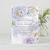 Invitation Bouquet d'aquarelle Pastel Lilac (Debout devant)