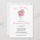 Invitation Bouquet d'aquarelle rose | Chauffage des maisons f (Devant)