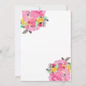 Invitation Bouquet d'aquarelle rose | Chauffage des maisons f (Dos)