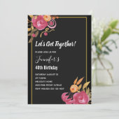 Invitation Bouquet d'aquarelle rose Peony (Debout devant)