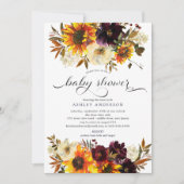 Invitation Bouquet d'automne Baby shower de tournesols (Devant)