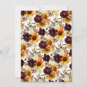 Invitation Bouquet d'automne Fleurs de soleil (Dos)