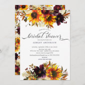 Invitation Bouquet d'automne Fleurs de soleil (Devant / Derrière)
