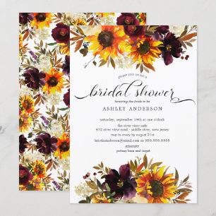 Invitation Bouquet d'automne Fleurs de soleil