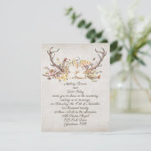 Invitation Bouquet d'automne mariage et bois de cerfs (Debout devant)
