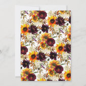 Invitation Bouquet d'automne Sunflower Baby Brunch (Dos)