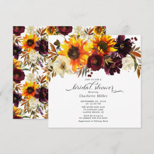 Invitation Bouquet d'automne Sunflower Fête des mariées fleur