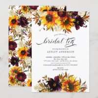 Bouquet d'automne Sunflower Floral Thé nuptial