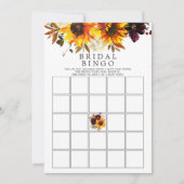Invitation Bouquet d'automne tournesol Floral Bingo Jeu (Devant)
