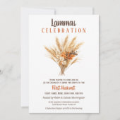 Invitation Bouquet de blé de la récolte automnale Lammas Paga (Devant)