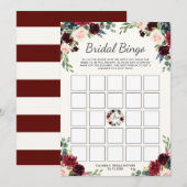 Invitation Bouquet de Bourgogne| Jeu de bingo Fête de l'marié (Devant / Derrière)