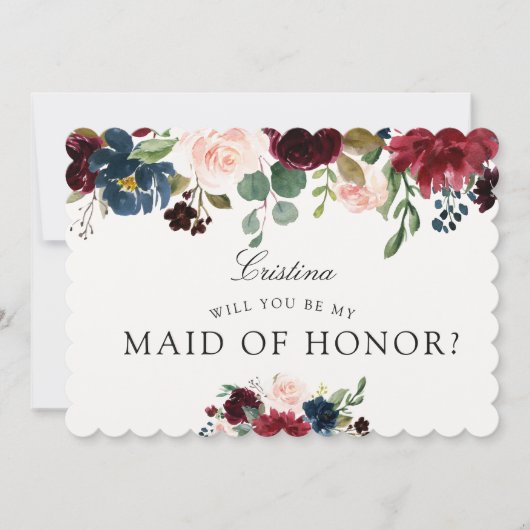 Invitation Bouquet de Bourgogne| Mariage| Maid of Honor (Devant)
