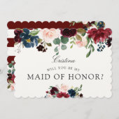 Invitation Bouquet de Bourgogne| Mariage| Maid of Honor (Devant / Derrière)
