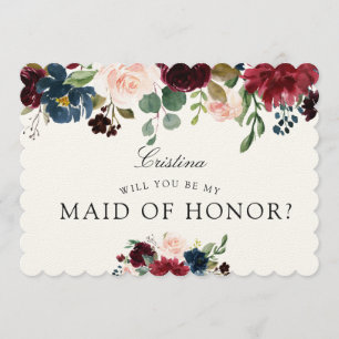 Invitation Bouquet de Bourgogne Mariage Maid of Honor