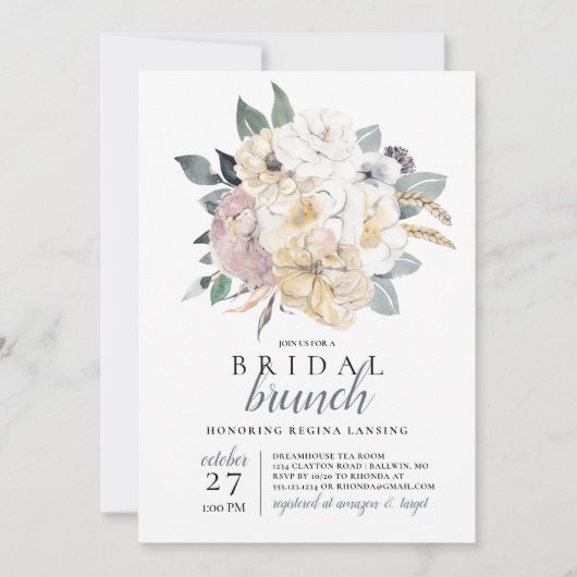 Invitation Bouquet de brunch nuptial (Devant)