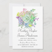Invitation Bouquet de cactus - Mariage (Devant)