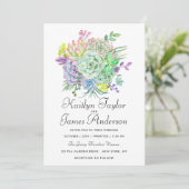 Invitation Bouquet de cactus - Mariage (Debout devant)