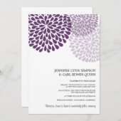 Invitation Bouquet de chrysanthème (pourpre) (Devant / Derrière)